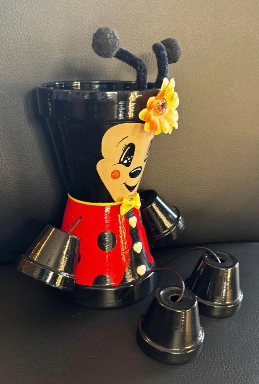 🐞 Handmade Craft Decoration Pot Sparkling Ladybug – photo 6